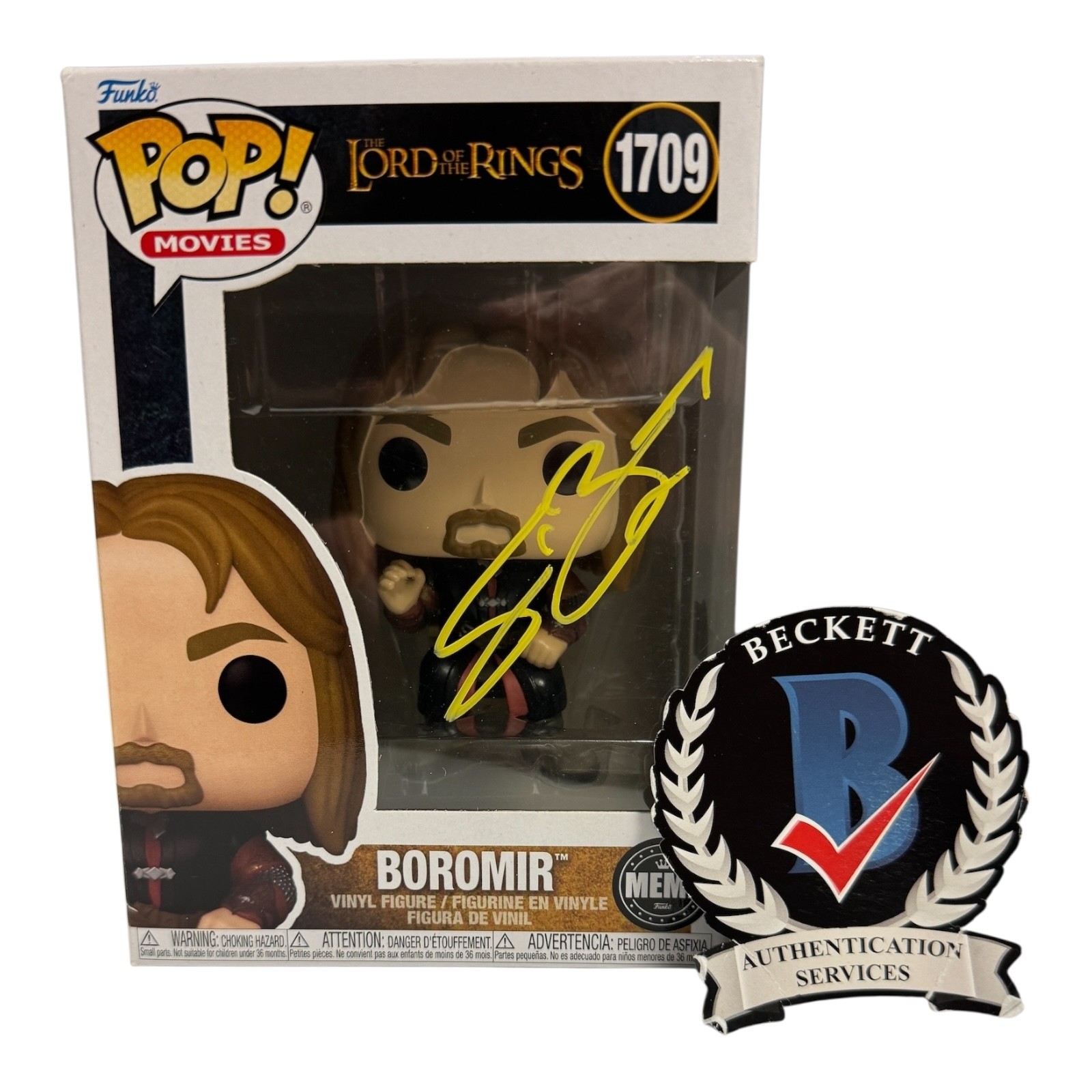 Sean Bean Signed Autograph Lord Of The Rings Funko Pop 1709 Beckett BAS Boromir