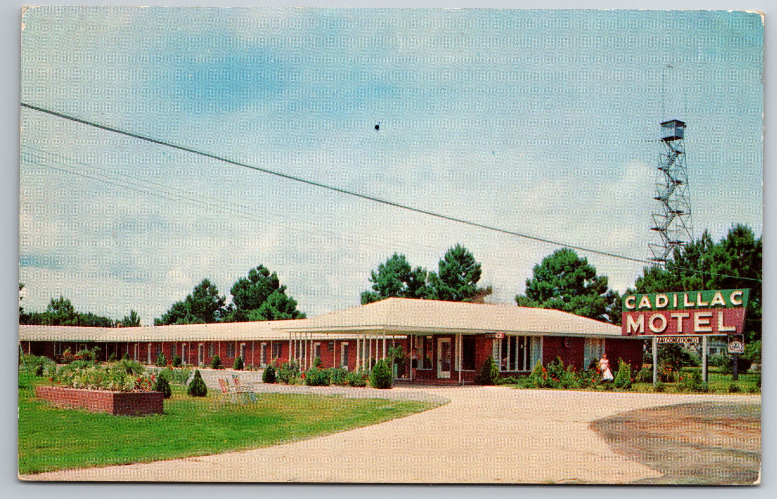 Vintage Postcard FL Tallahassee Cadillac Motel Roadside Chrome ~10144