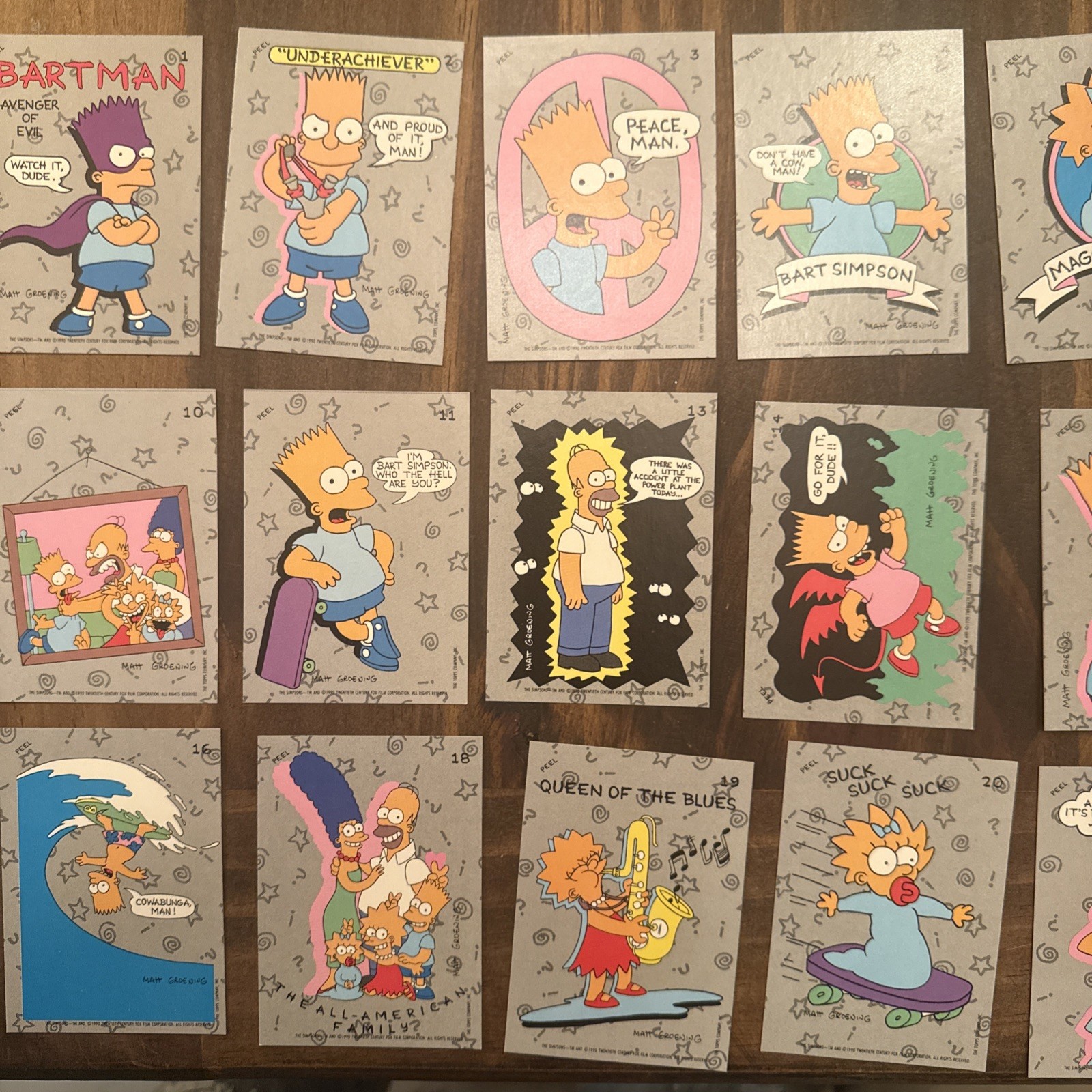 1990 Topps The Simpsons 16 Card Stickers 87 Cards Base Set Bartman Avenger Evil