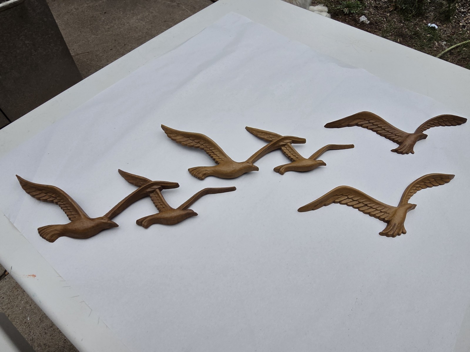 Vtg Homco Flying Seagulls Wall Hanging FAUX WOOD SET OF 4 Vtg Homco Flying Seagulls Wall Hanging FAUX WOOD SET OF 4