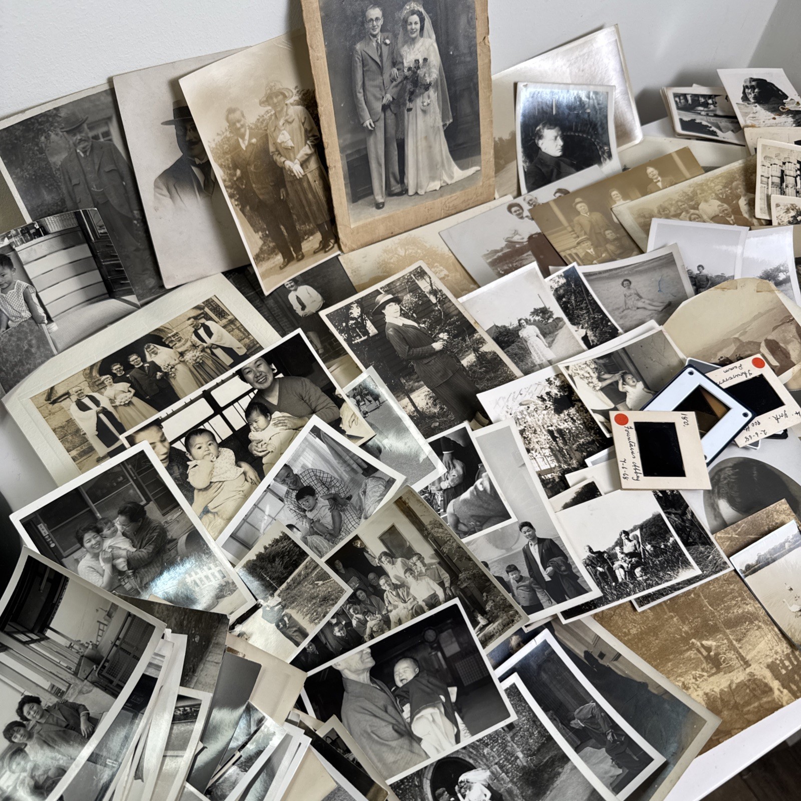 Job lot of 150 vintage photographs family babies weddings vernacular history 