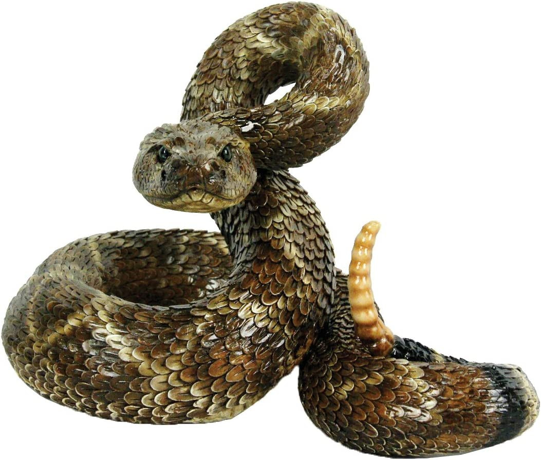 Western Diamondback Rattlesnake Outdoor Snake Figurine Large Gardens or Prank