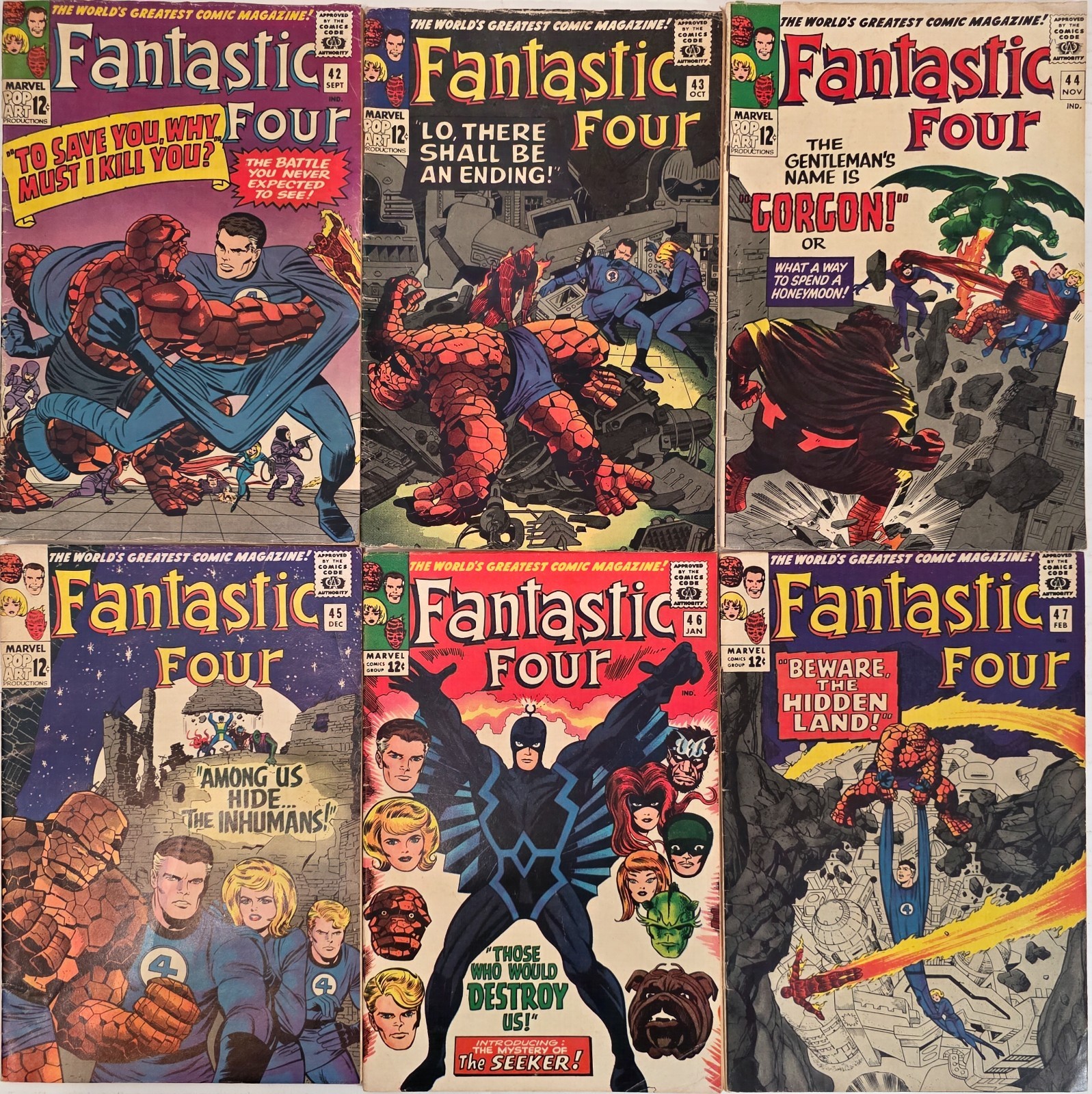 Fantastic Four Silver Age Lot ☆6 #42-49*FN VG Many 1st Apps 1965 Kirby Mid Grade