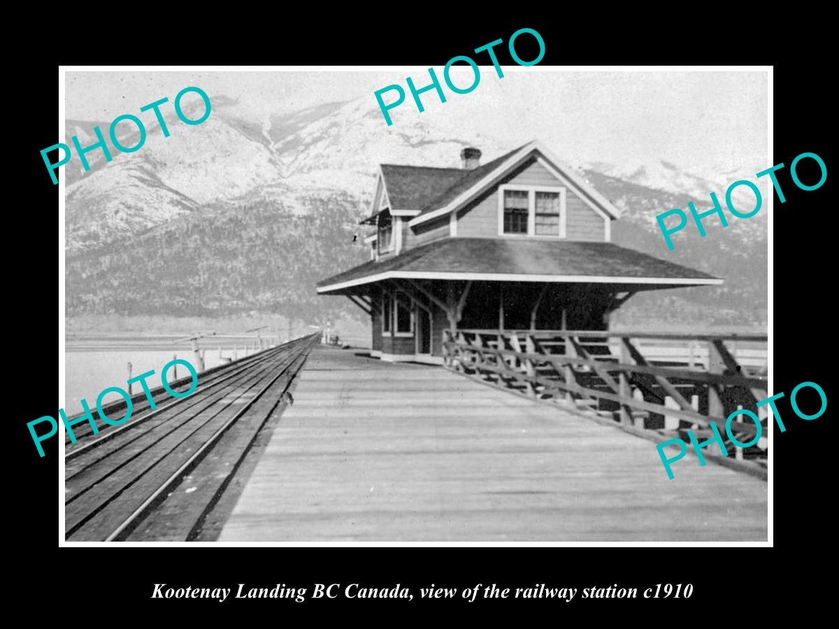 Kootenay Landing Bc Canada The Railway Station 1910 Old Large Historic Photo