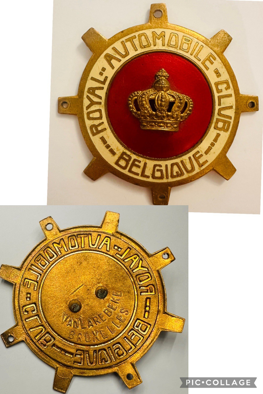 Royal Automobile Club Belgique Van Larebeke Bruxelles Belgium Car Grille Badge