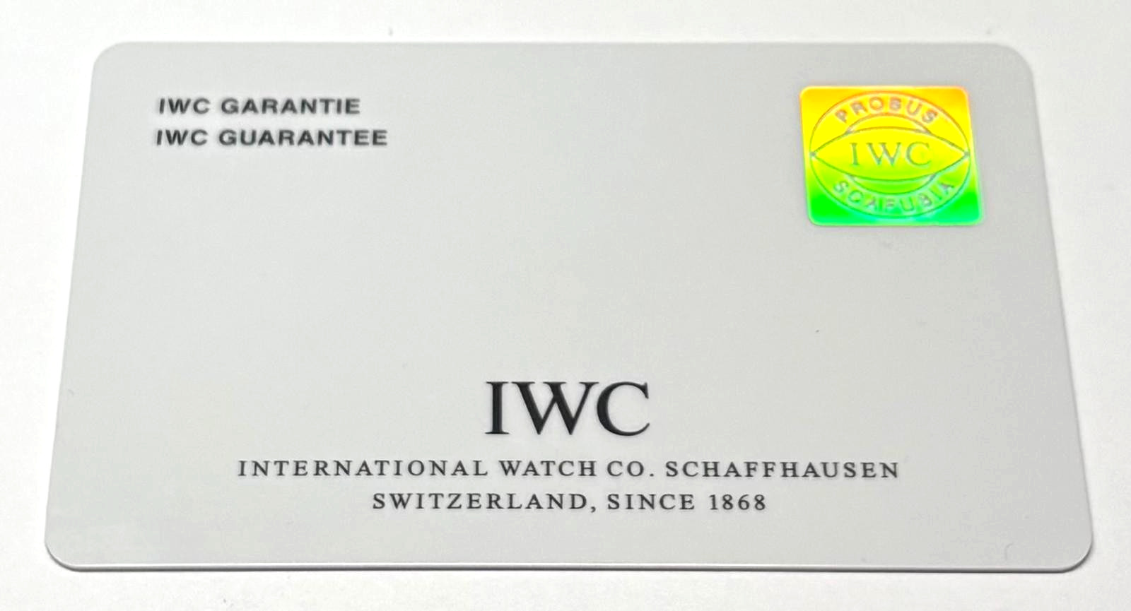 IWC IW356502 Portofino Warranty Certificate Guarantee 2011 3 Serial Cert