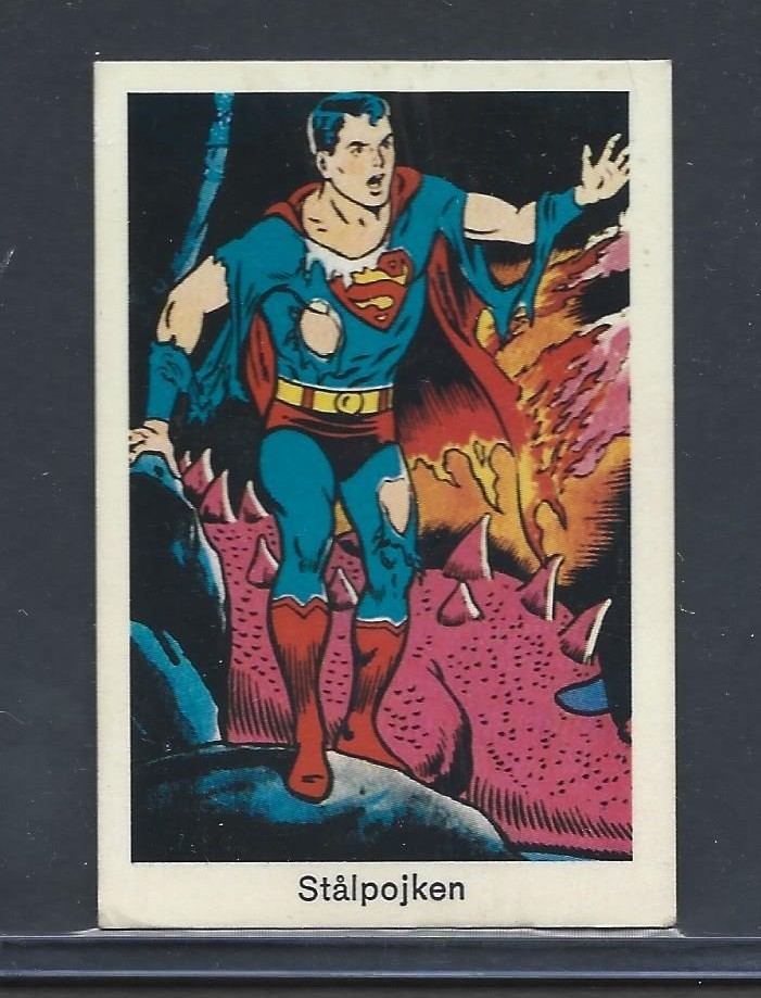 1960's Swedish SUPERMAN Card #1  Defeats Dragon G/VG