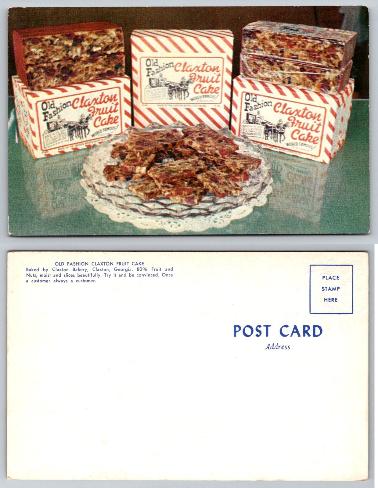 Standard Claxton Fruit Cake Bakery Georgia Postcard