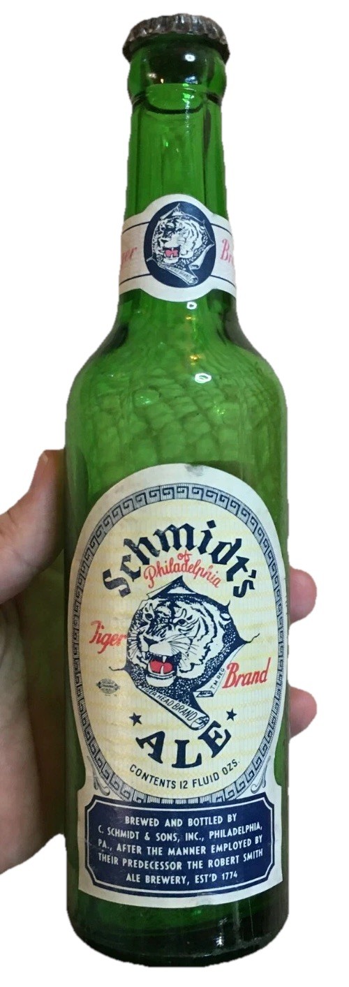 RARE Attic Find Antique Vintage 50s SCHMIDT\'S TIGER ALE BEER Bottle PHILADELPHIA
