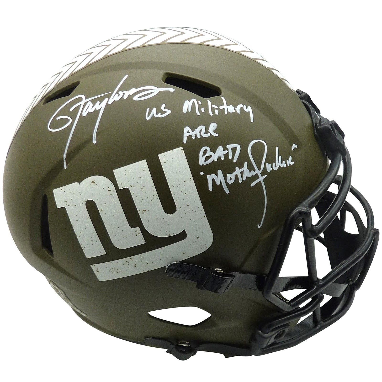Lawrence Taylor Autographed New York Giants (SALUTE TO SERVICE) Deluxe Full-Size