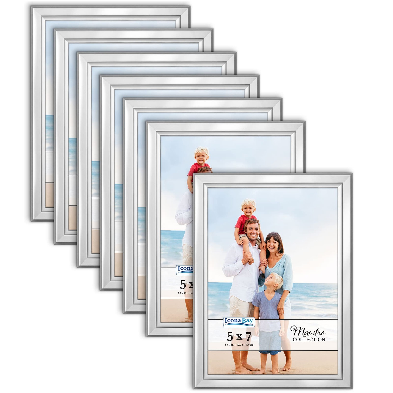 Icona Bay 5x7 Picture Frames Set (Silver, 12 Pack), Classy 5x7, Silver