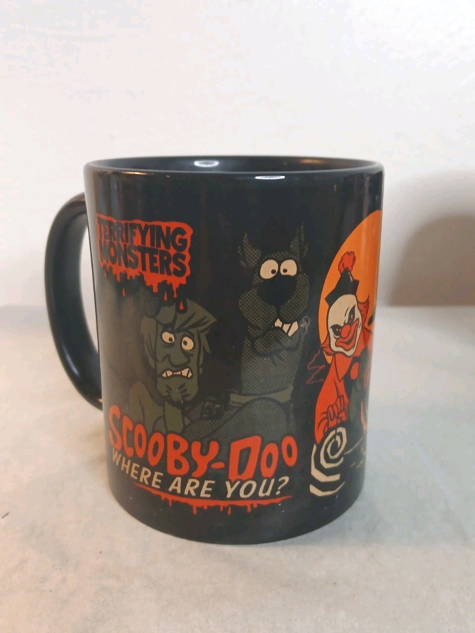 Rare Htf Scooby Doo Monsters WHERE ARE YOU mug Orca Coatings Halloween Scrappy