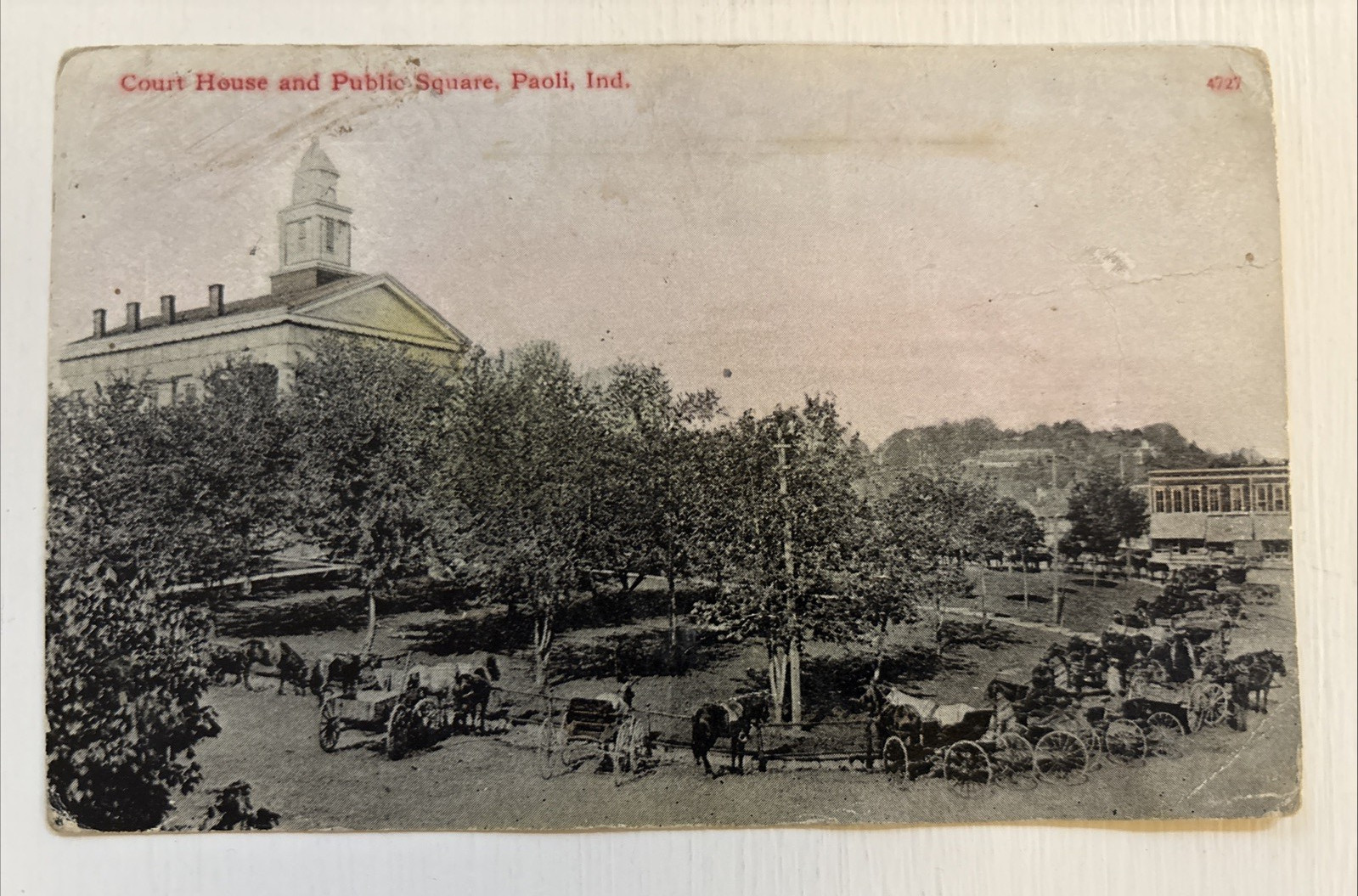 1912 Court House And Public Square Paoli Indiana Chicago Fulton St. Postcard 1912 Court House And Public Square Paoli Indiana Chicago Fulton St. Postcard
