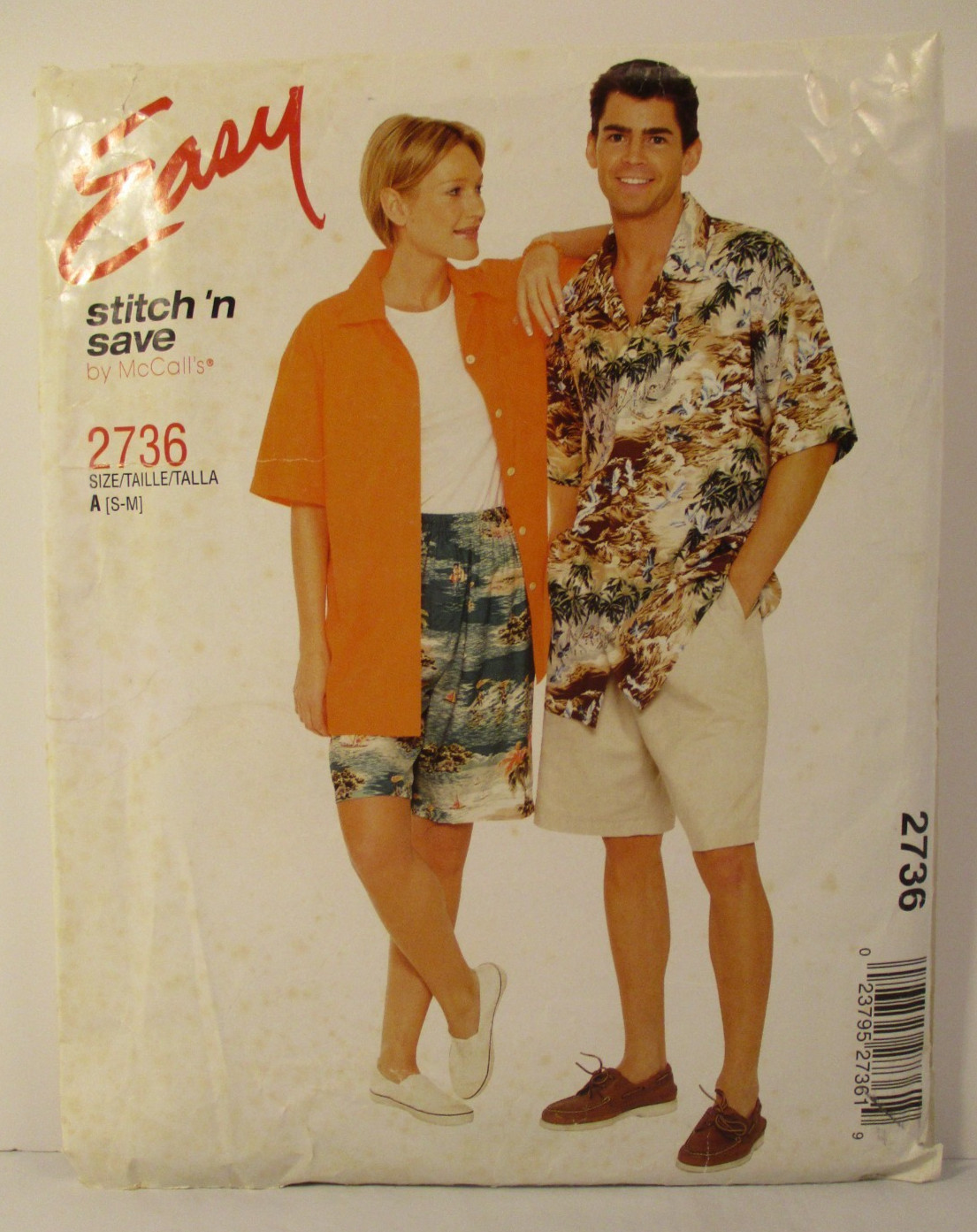 McCall\'s Easy Stitch \'n Save Pattern 2736 Shirt Shorts Sz Sm-Med Cut Complete