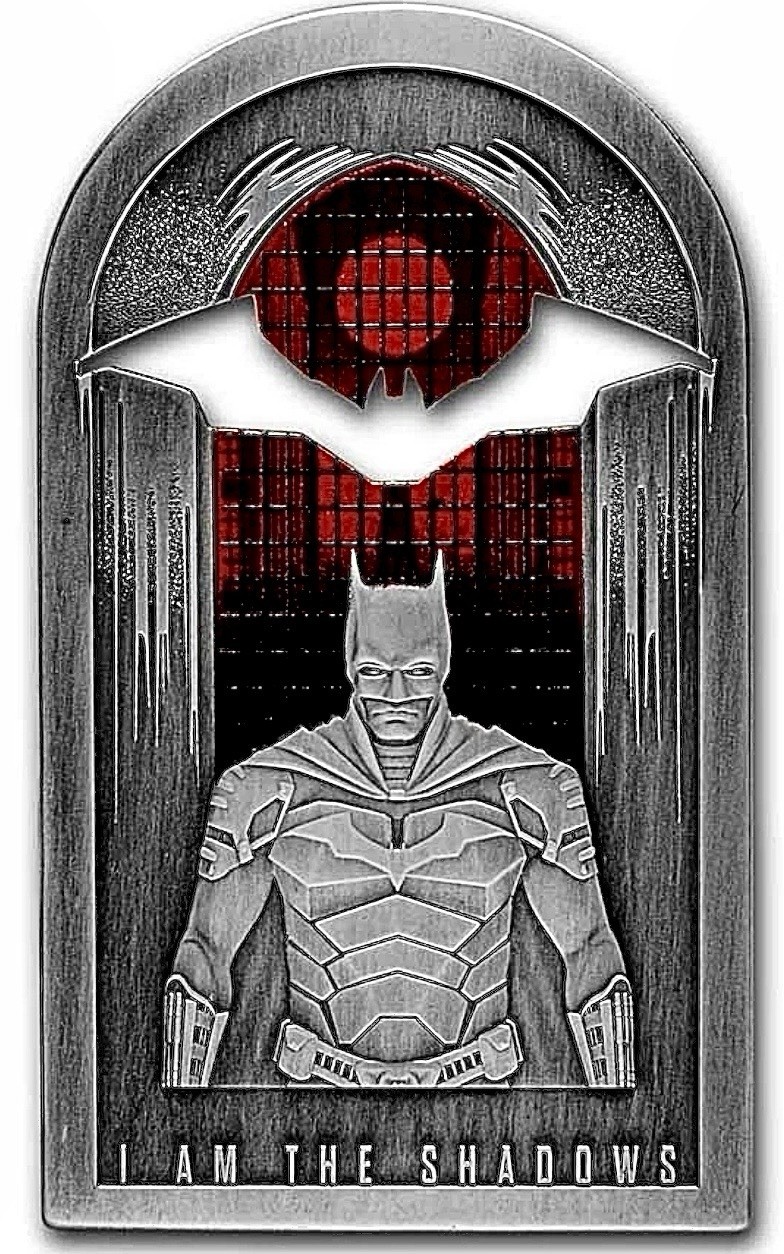 2022 Niue Batman “I Am The Shadows” 1 oz .999 Silver Bar Unc.DC Ltd Mint