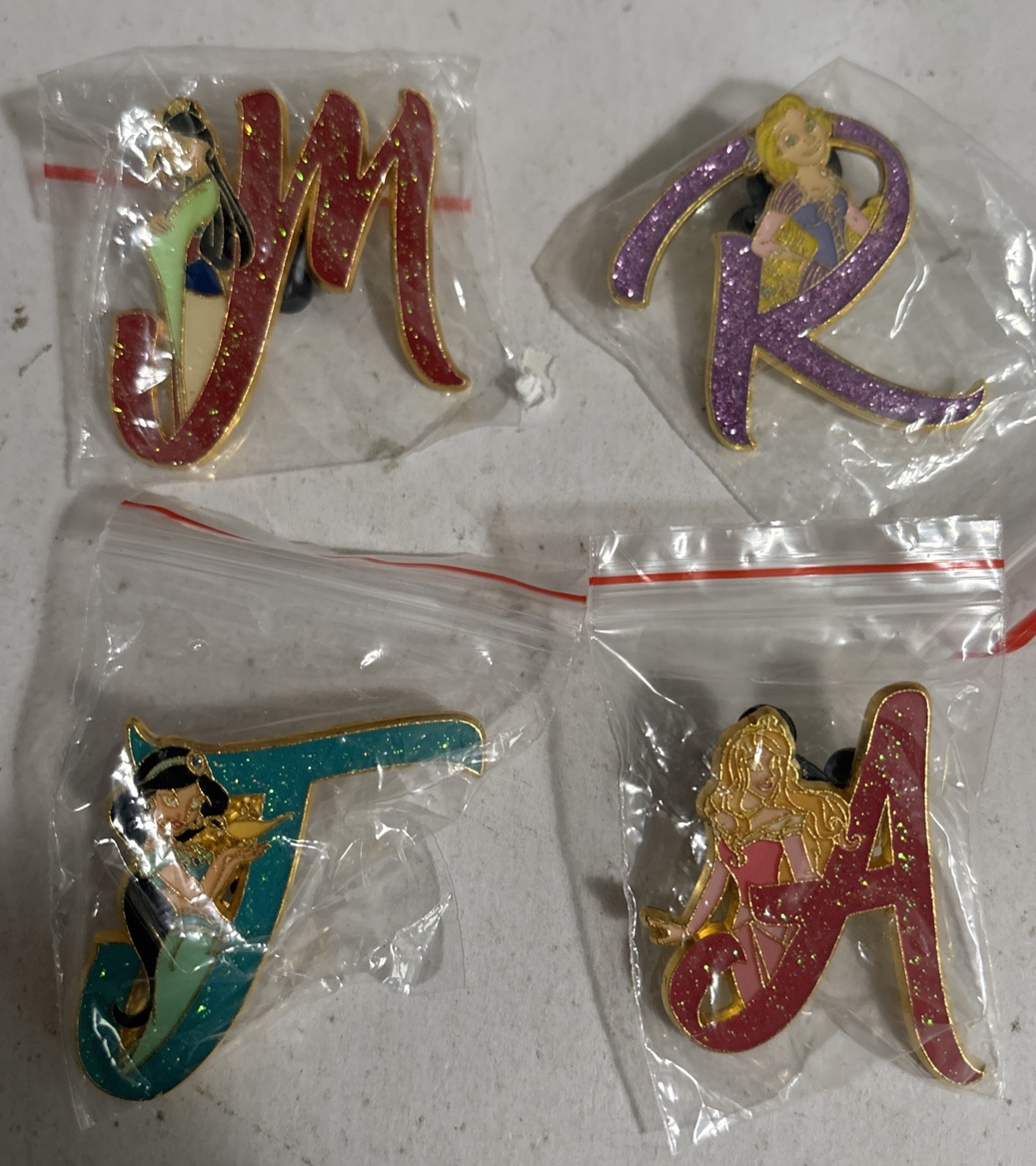 Disney  PRINCESS Mulan Jasmine   Aurora Rapunzel  Letters