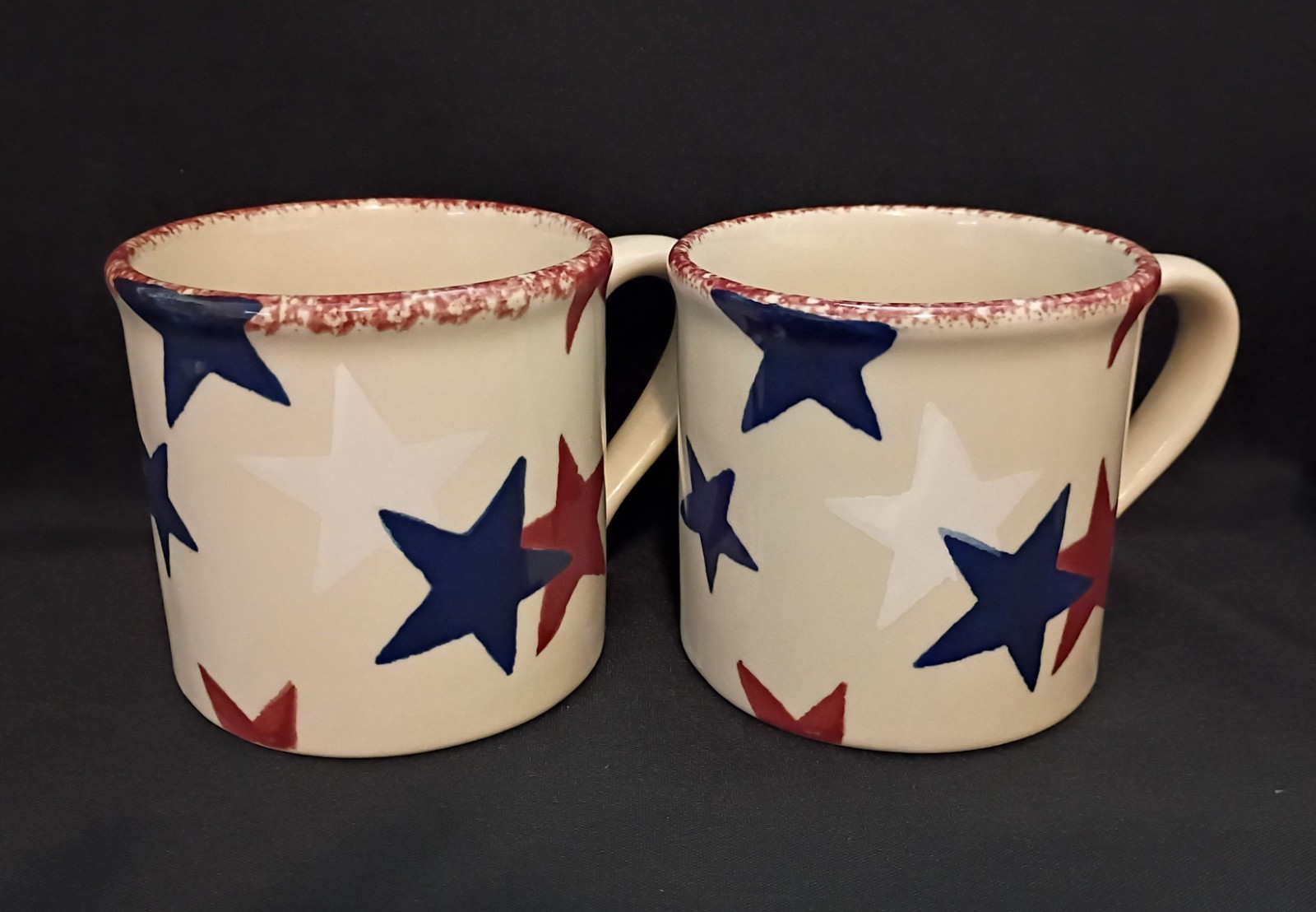 Hartstone Starbucks Barista❤️🤍💙Patriotic Hand-Painted Mugs❤️🤍💙Set of 2 (#1)