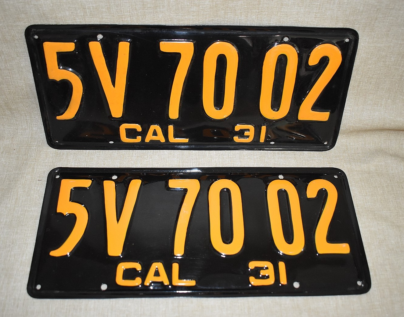 Pair Of 1931 California License Plates Pair ~ Restored