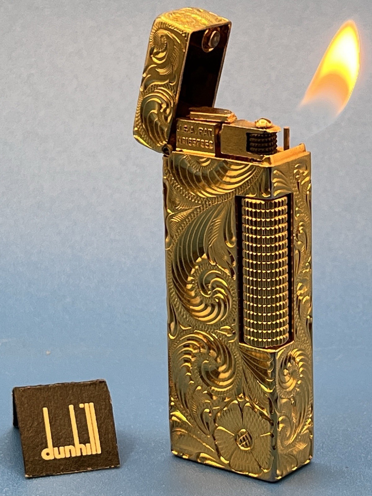 1968 Dunhill Gold Plated  one of a kind  Sculptured  Pipe and Cigar Rollagas