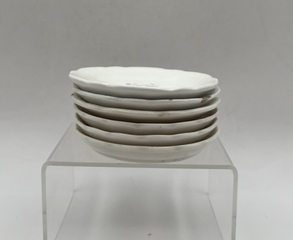 Antique Porcelain Butter Pats Vintage Set Of 6 Butter Dishes