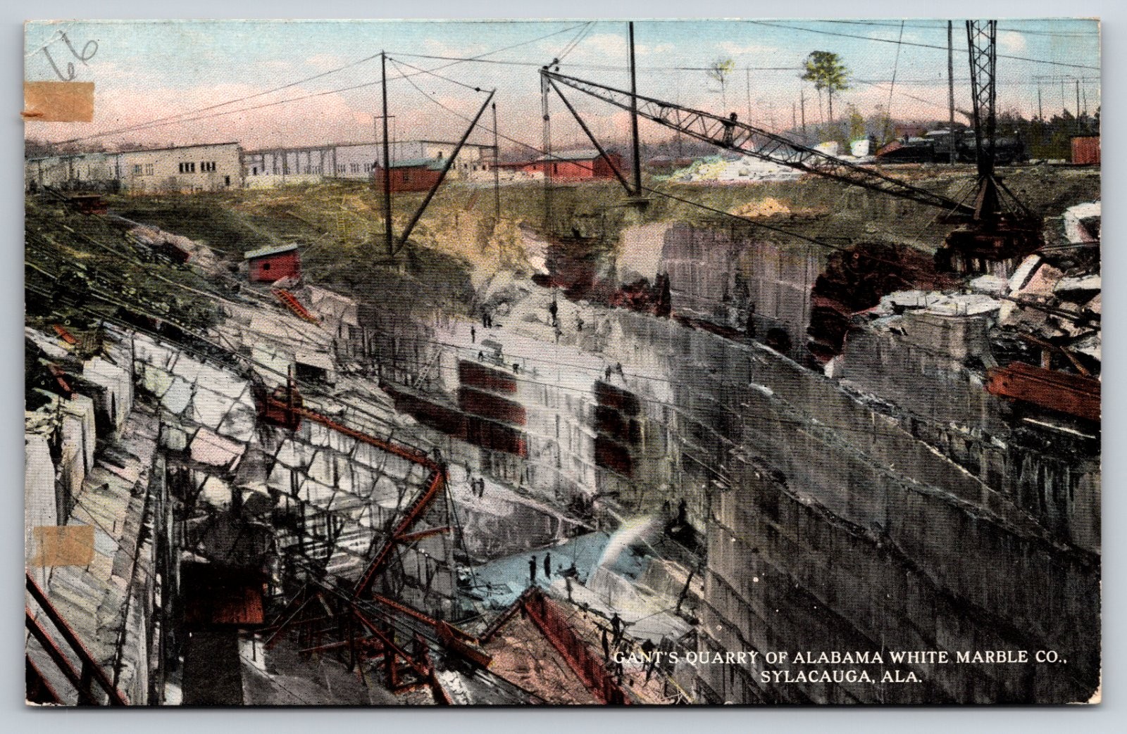 Gant\'s Quarry Alabama White Marble Co Sylacauga Alabama As-Is Postcard
