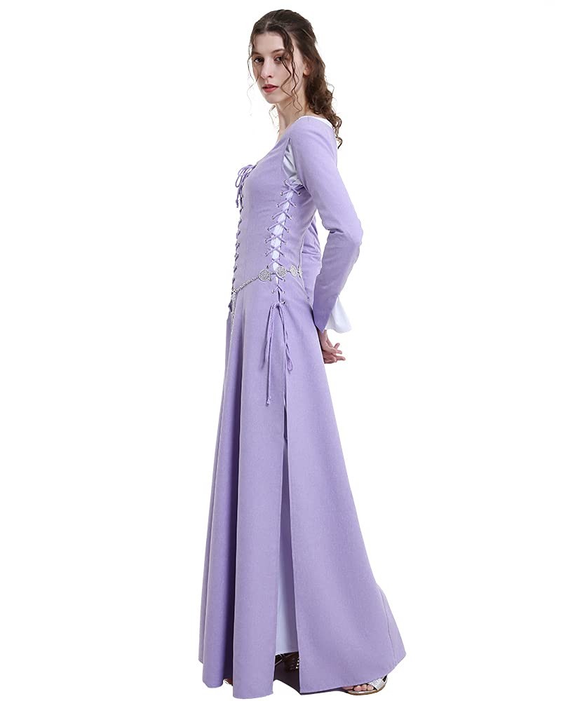 daizbella Adult Medieval Renaissance Costume Dress Full Set L Light Purple