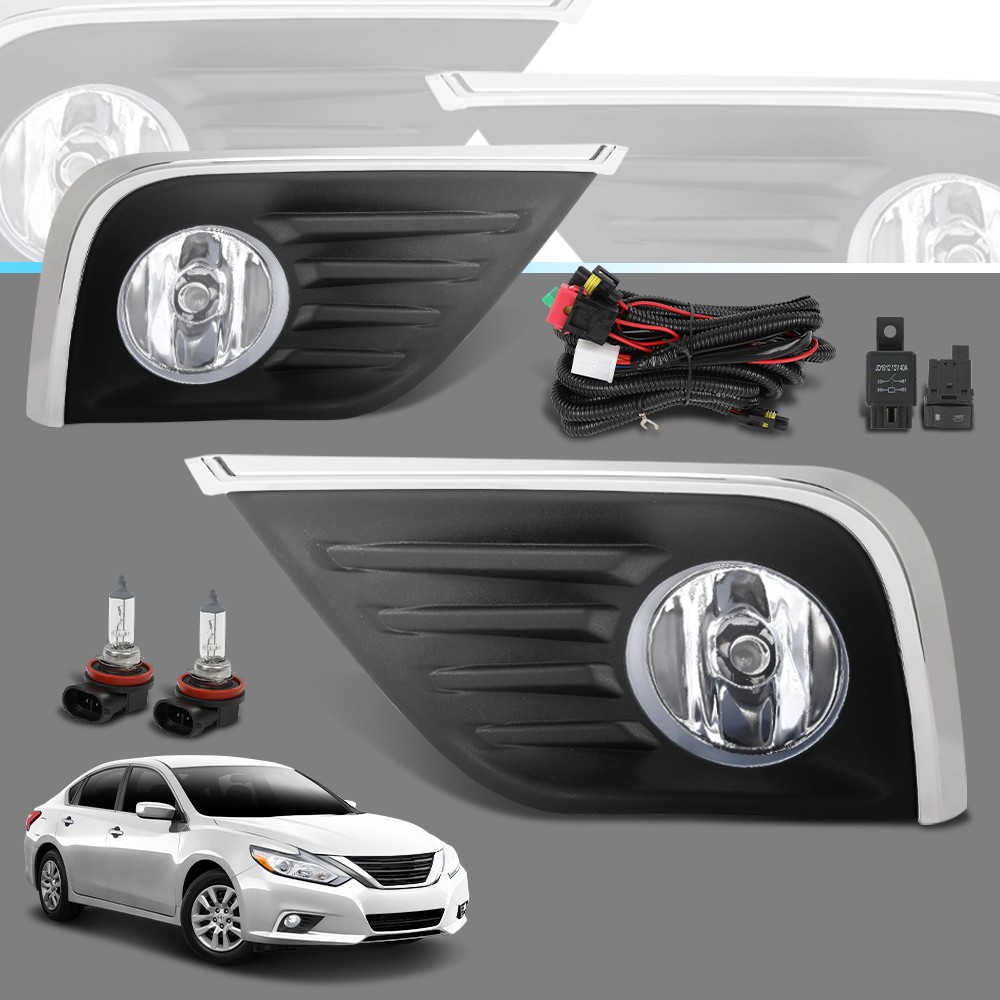 For 2016-2018 Nissan Altima 4Dr Front Bumper Fog Lights Lamps Assembly L+R