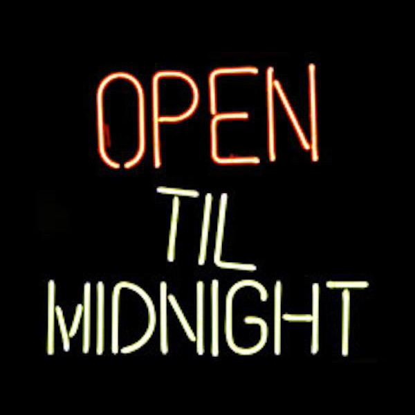 Open Til Midnight Neon Sign Light Lamp Decor Wall Glass Visual Show 24\