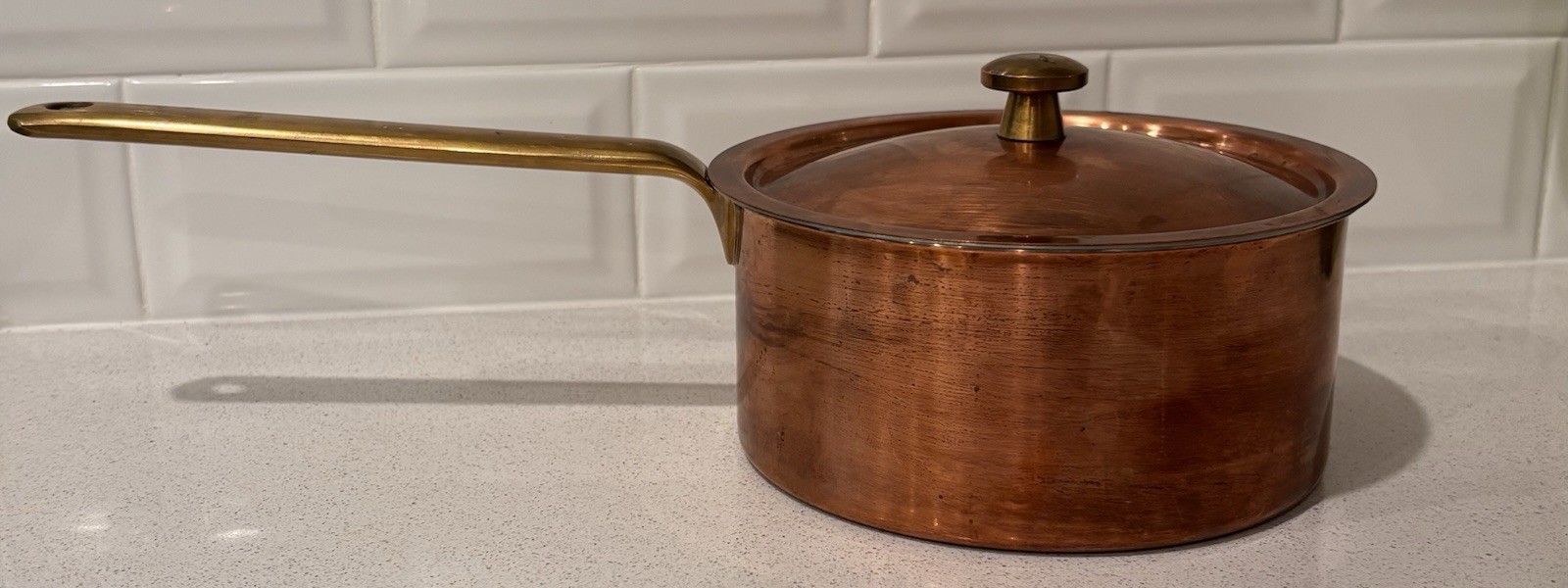 Vintage Culinox SPRING Copper Stainless Brass Pot 1qt 5.5”D X 2.75”H