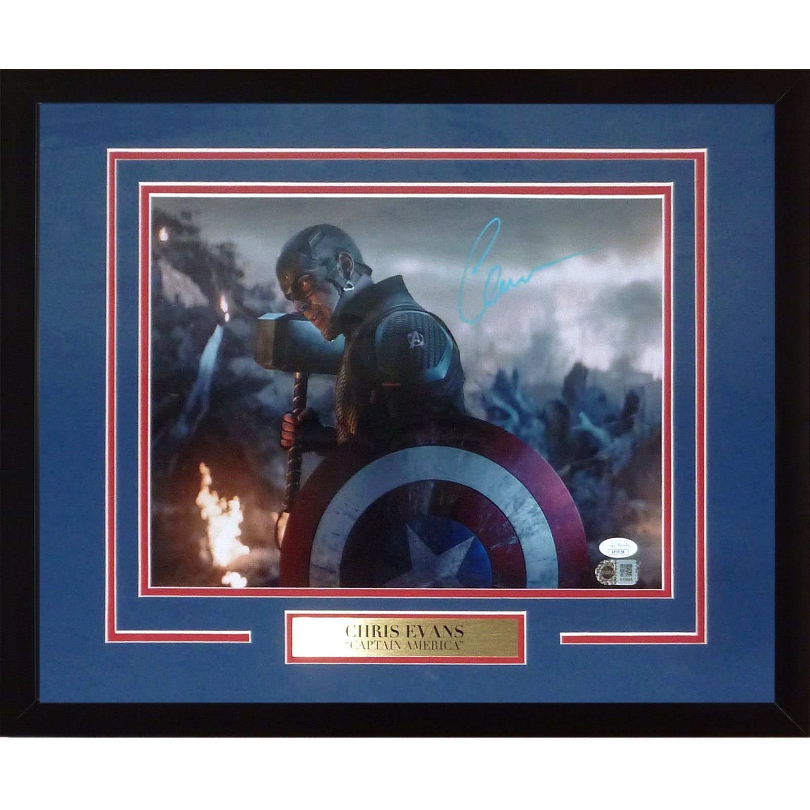 Chris Evans Autographed Marvel Captain America Deluxe Framed 11x14 Photo - SWAU