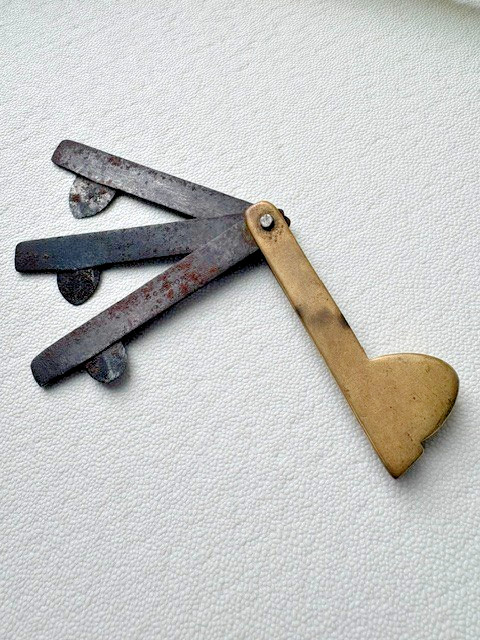 Antique G. Gregory Sheffield 3-Blade Vet & human Fleam Bloodletting Tool 1820s