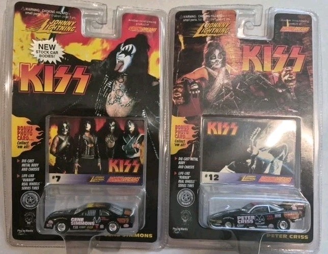 Johnny lightning 1997 kiss 2 LOT GENE SIMMONS PETER CRISS STOCK CAR DRAG NIP Johnny lightning 1997 kiss 2 LOT GENE SIMMONS PETER CRISS STOCK CAR DRAG NIP