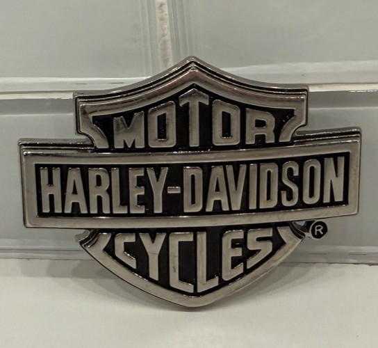 Vintage 2005 Harley-Davidson Men's Chrome Bar & Shield Logo Belt Buckle - COOL