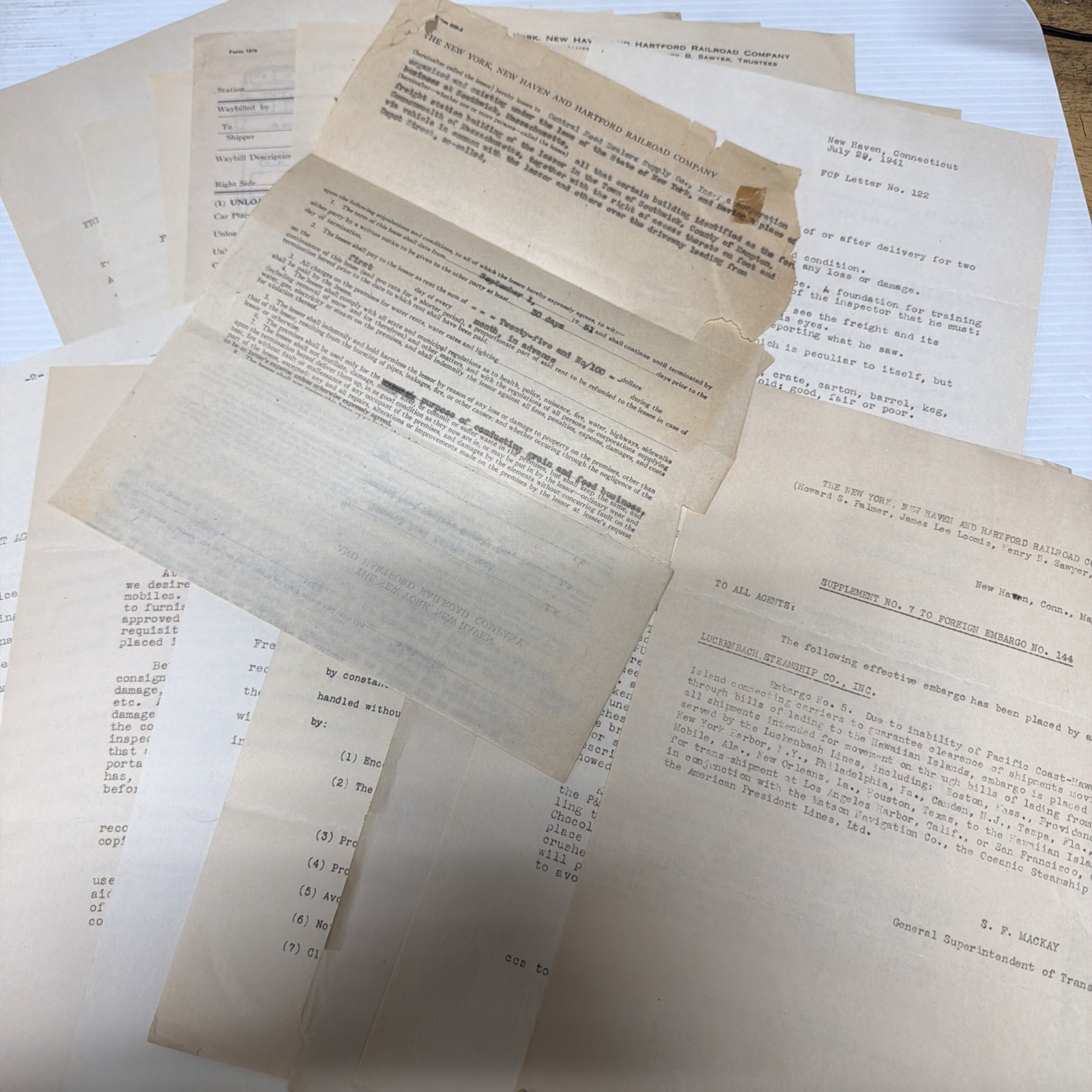 The New York, New Haven and Hartford Railroad Company Documents Ephemera 1941