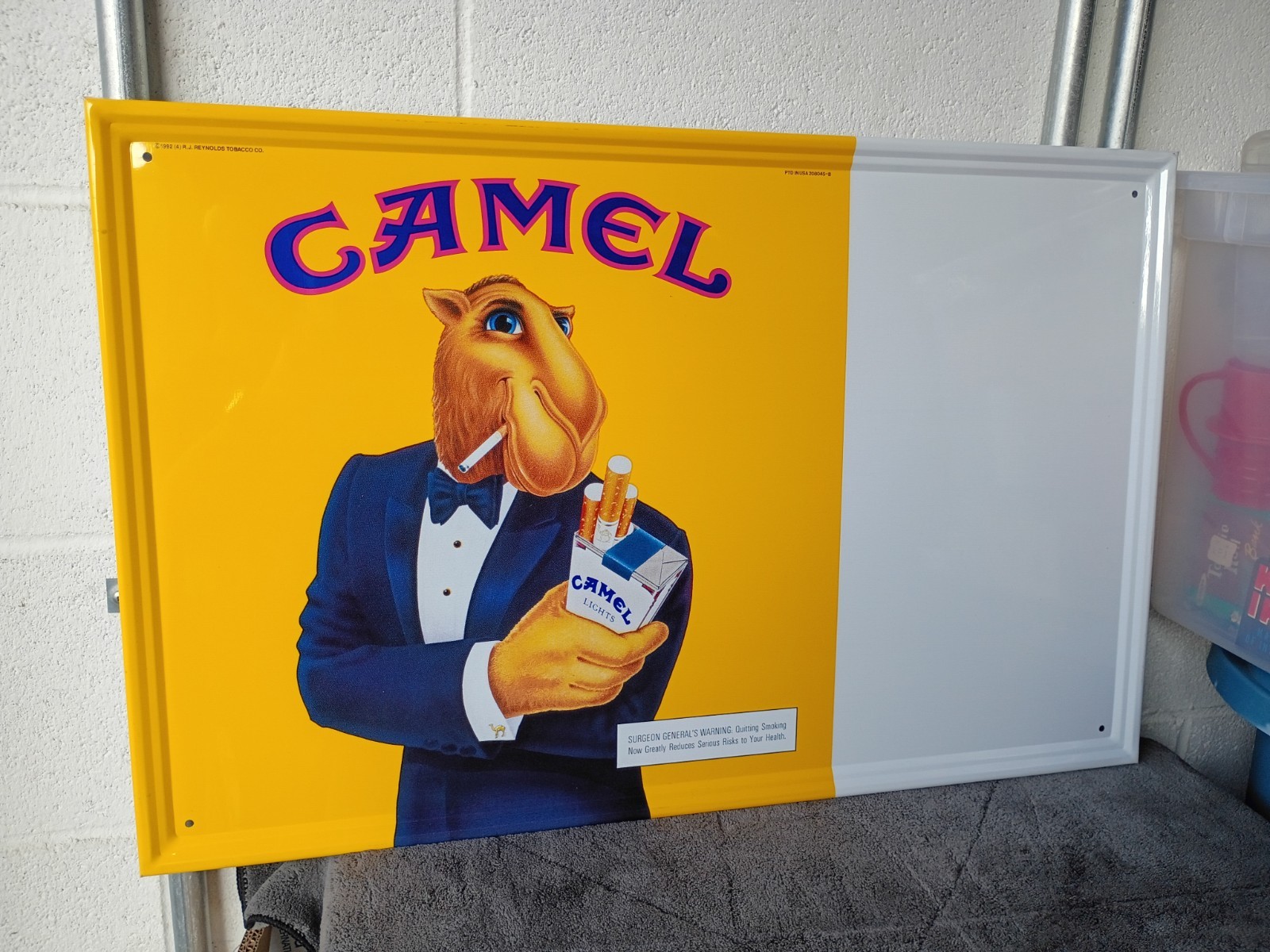Vintage 1992 Joe CAMEL CIGARETTE METAL SIGN Tobacco 27”x17” \
