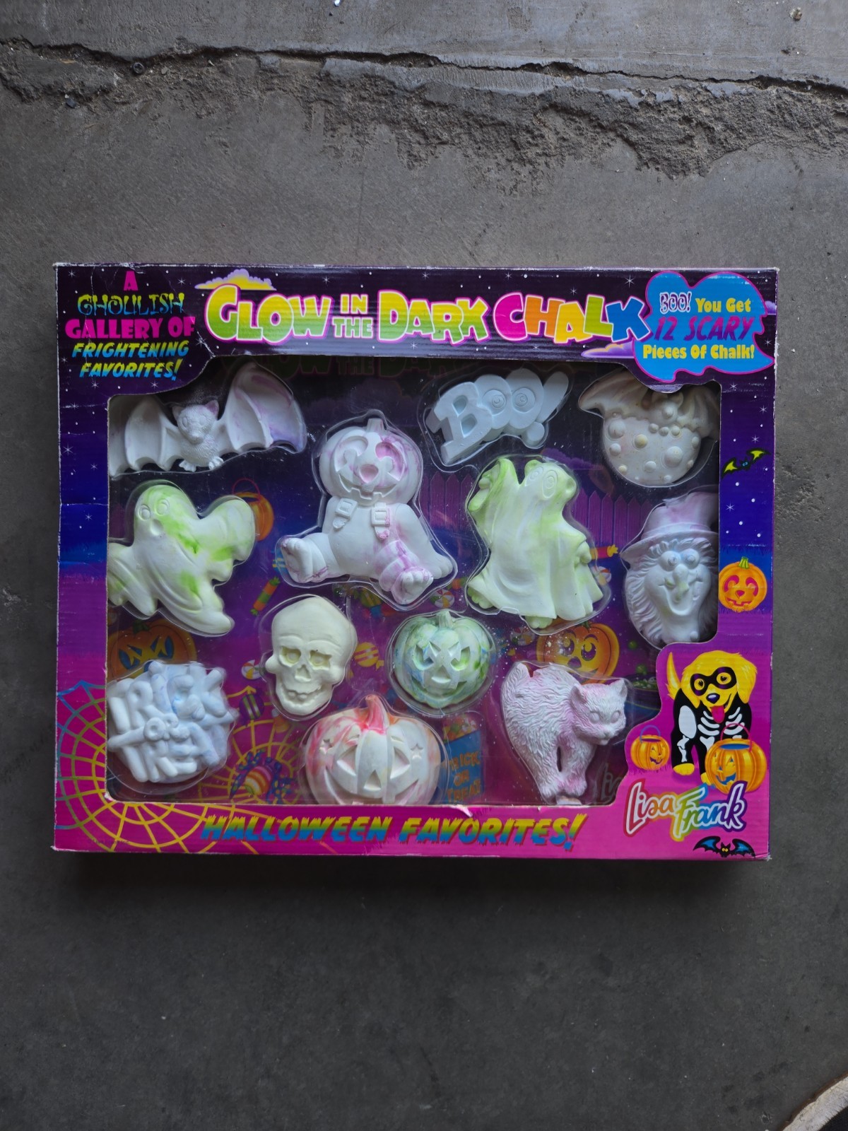 Vintage LISA FRANK Glow in the Dark Deluxe Space Cosmic Sidewalk Chalk 1990s 