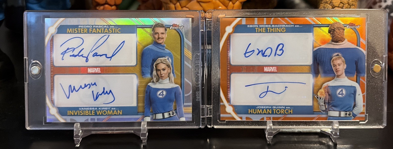 Topps Finest Marvel Fantastic Four Team Dual Auto 2 Card Set DA-PK and DA-MQ 