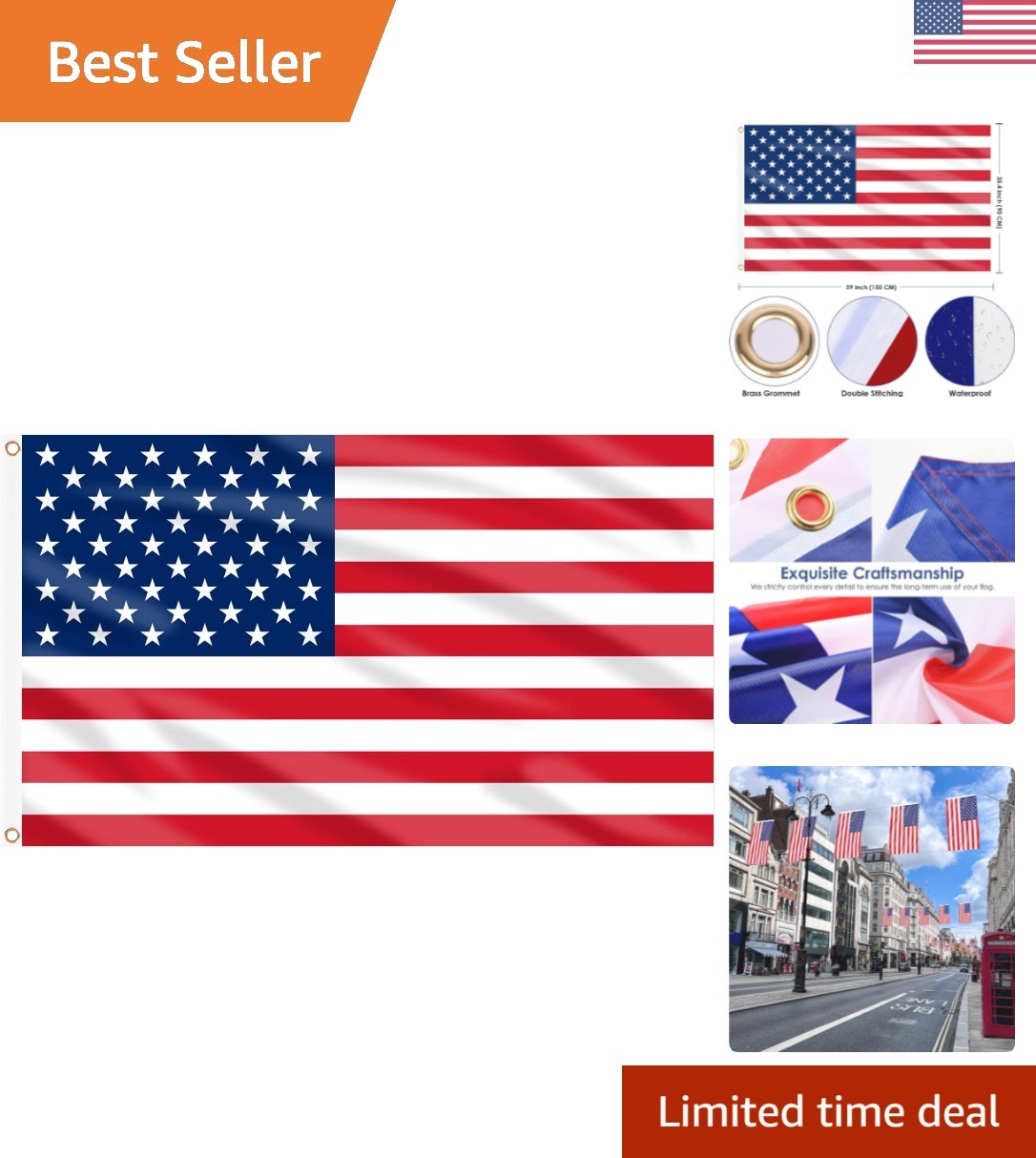 Durable 3x5 Ft American Flags - Perfect for 4th of July and Independence Day Durable 3x5 Ft American Flags - Perfect for 4th of July and Independence Day