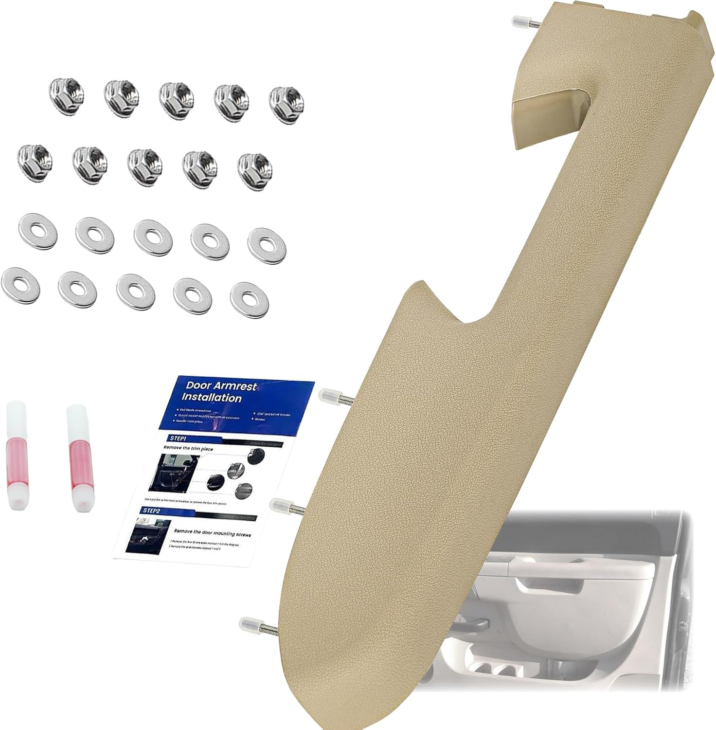 22818465 Front Left Driver Side Armrest Repair Kit Tan Fit Compatible with Chevy 22818465 Front Left Driver Side Armrest Repair Kit Tan Fit Compatible with Chevy