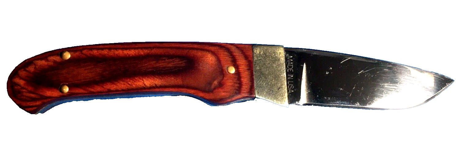 Vintage Utica Adirondack Series 8” Wood Handle Fixed Blade Hunting Knife U.S.A.