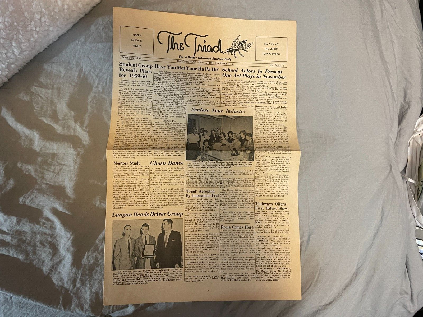 1959 Hanover Park High School Triad School Newspaper East Hanover NJ Halloween