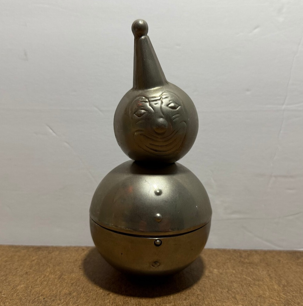 Vintage Raimond Metal Smiling Clown Bank Weighted VTG 6-1/2