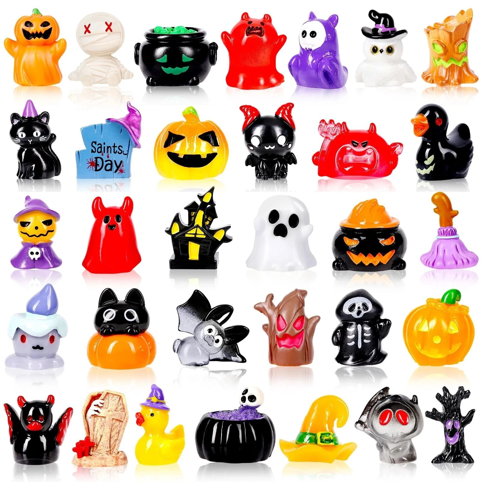 44Pcs Halloween Mini Resin Figures 44 Styles Little Figures to Hide Tiny Smal... 44Pcs Halloween Mini Resin Figures 44 Styles Little Figures to Hide Tiny Smal...