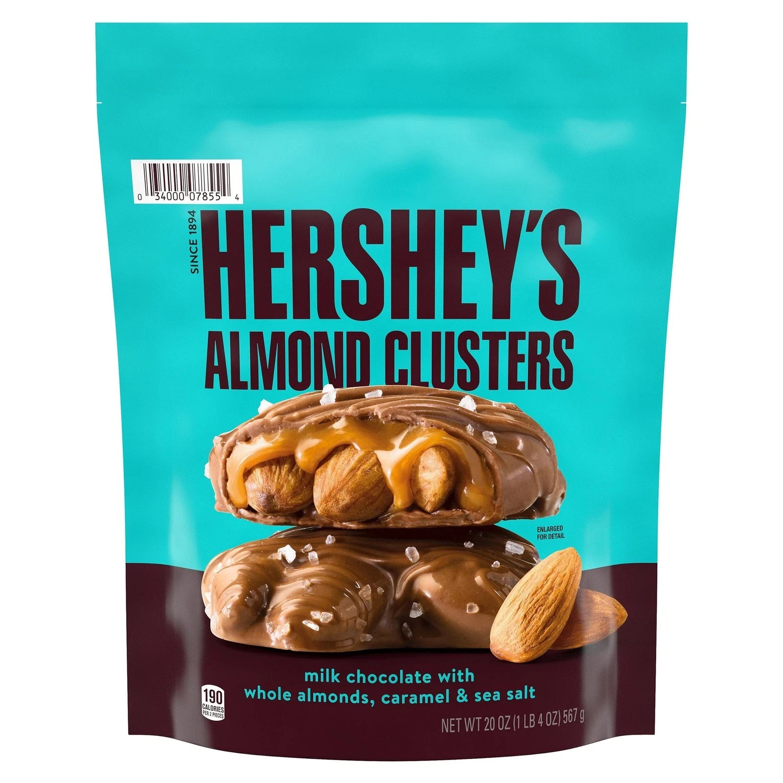Hersheys Almond Clusters Milk Chocolate With Almonds, Caramel And Sea Salt 20 Oz Hersheys Almond Clusters Milk Chocolate With Almonds, Caramel And Sea Salt 20 Oz
