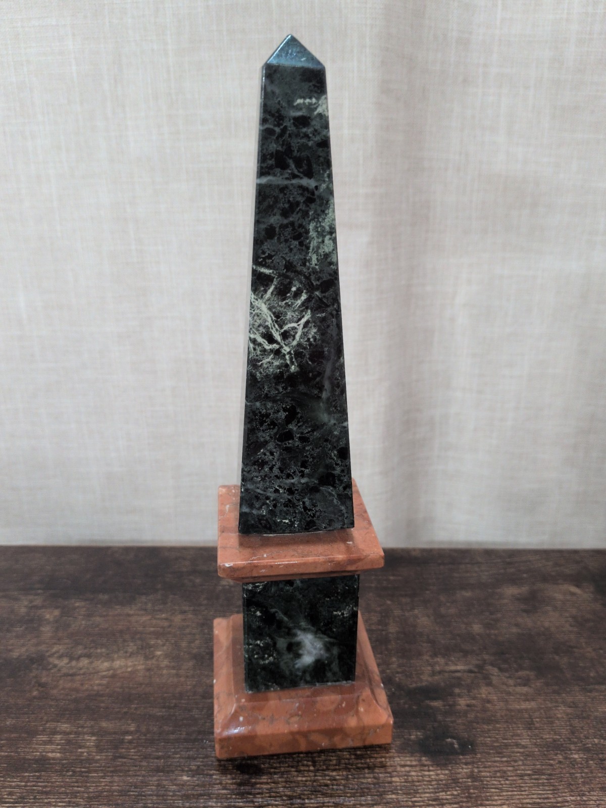 Italian Vtg Green Marble Obelisk 9 Italian Vtg Green Marble Obelisk 9