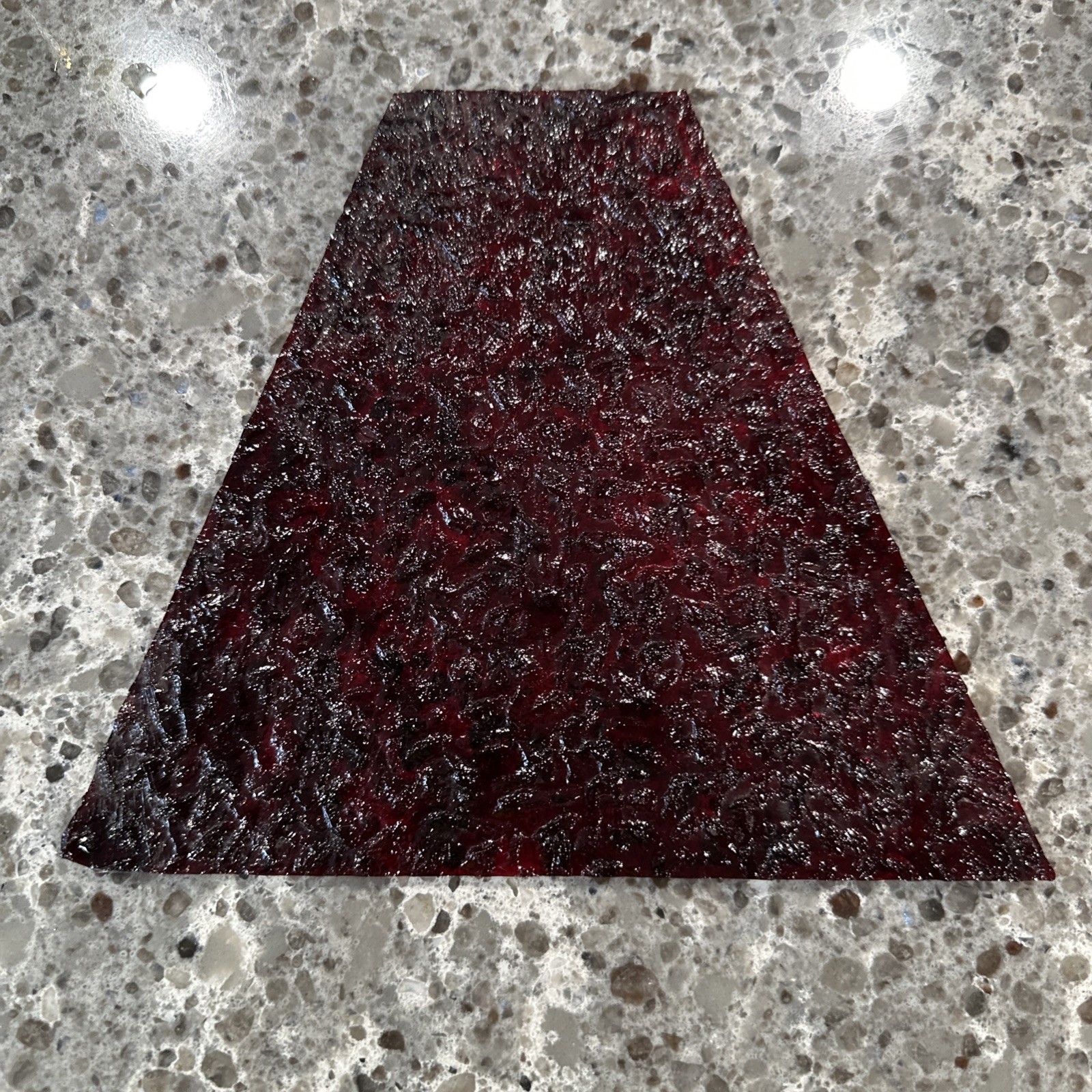 FOURTEEN ANTIQUE SLAG GLASS PANELS...TRAPEZOID RED COLOR LARGE ROUGH AND SMOOTH