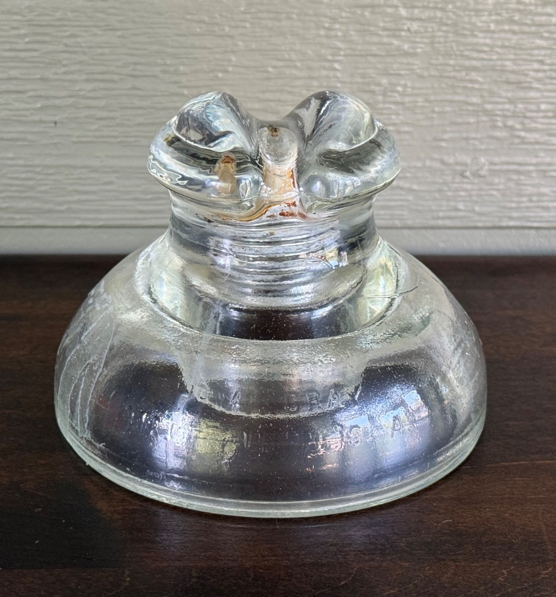 Vintage Hemingray Clear Glass Insulator Petticoat Wide Bottom D-514