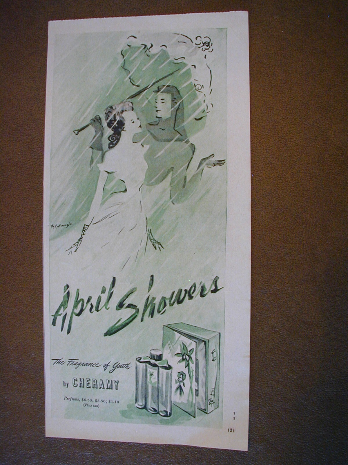 1944 April Showers by Cheramy Perfume, Modess Sanitary Nap Vintage PRINT AD 66