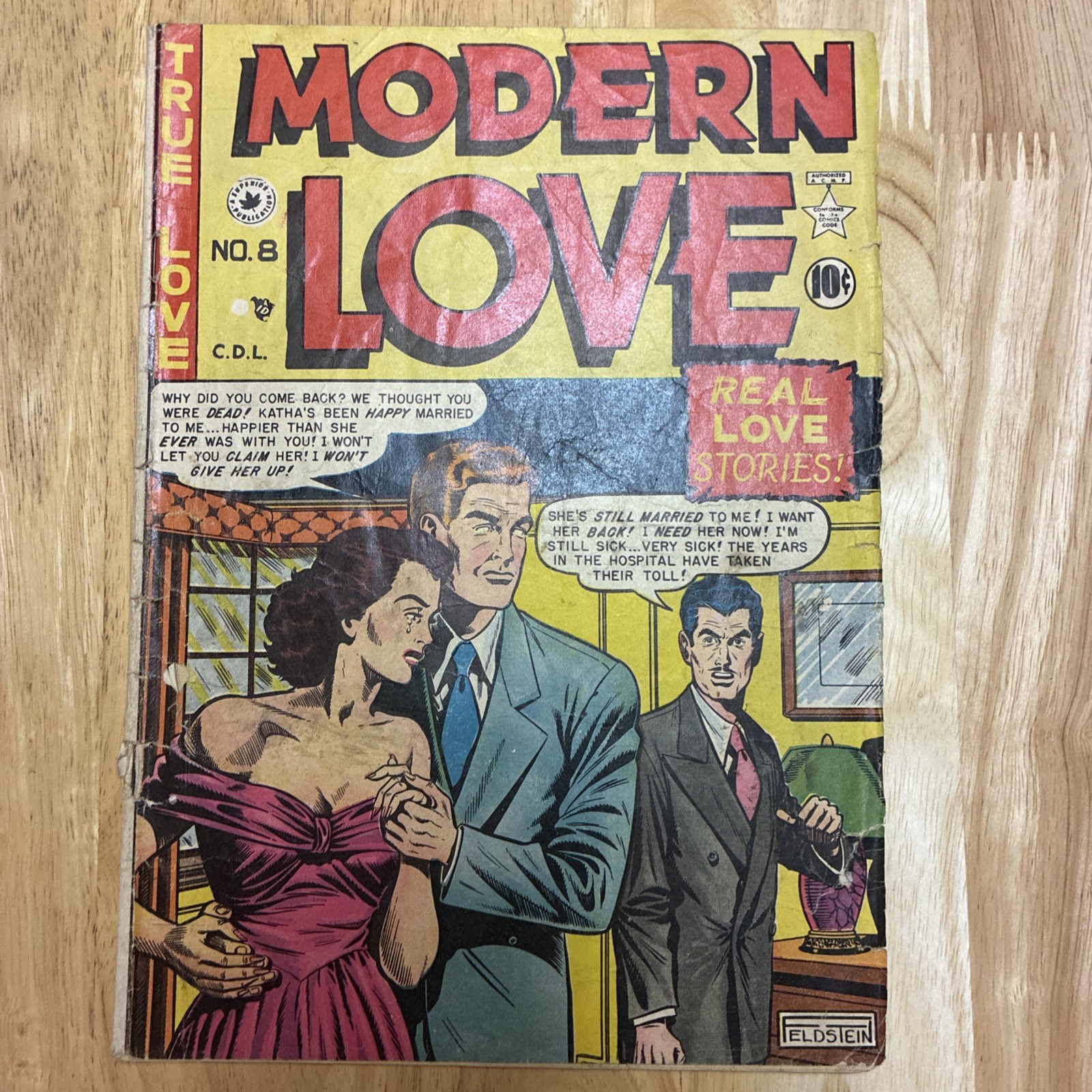 MODERN LOVE #8 - CLASSIC FELDSTEIN C/A STORY TRAGIC LOVE MURDER SUICIDE RARE