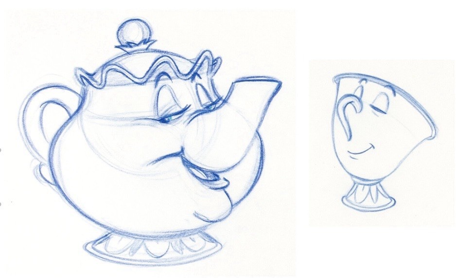 Walt Disney Studio Beauty and the Beast Rare Original Production Drawings